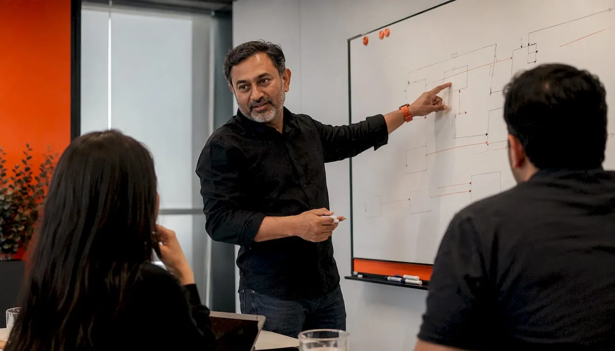 CTO discussing AI roadmap in conference room